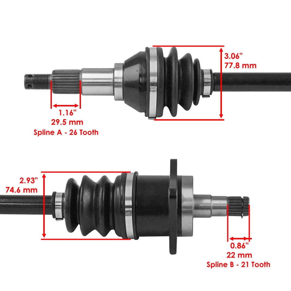 Front Rear Left Right Axles for Can-Am Outlander Max 400 4X4 HO 2008-2015