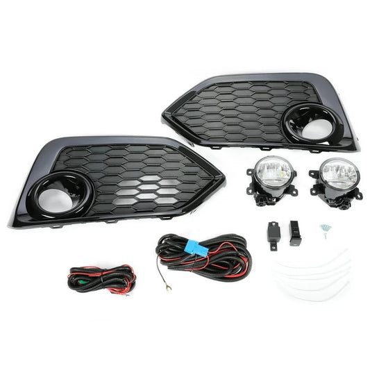 LED Fog Lights for 17-19 Honda Civic Hatchback Si Bezel Cover Wiring Switch Kits