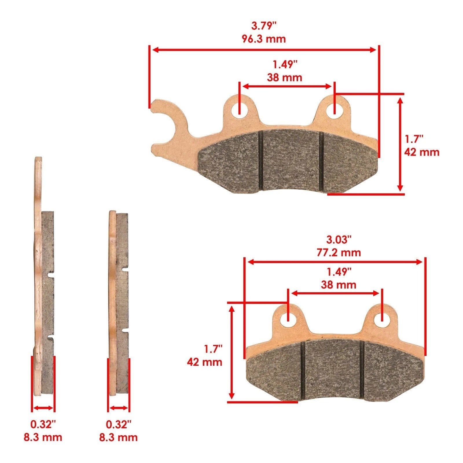 Front Rear Brake Pads for Triumph Tiger Sport 1050 Radial Caliper ABS 2007-2013