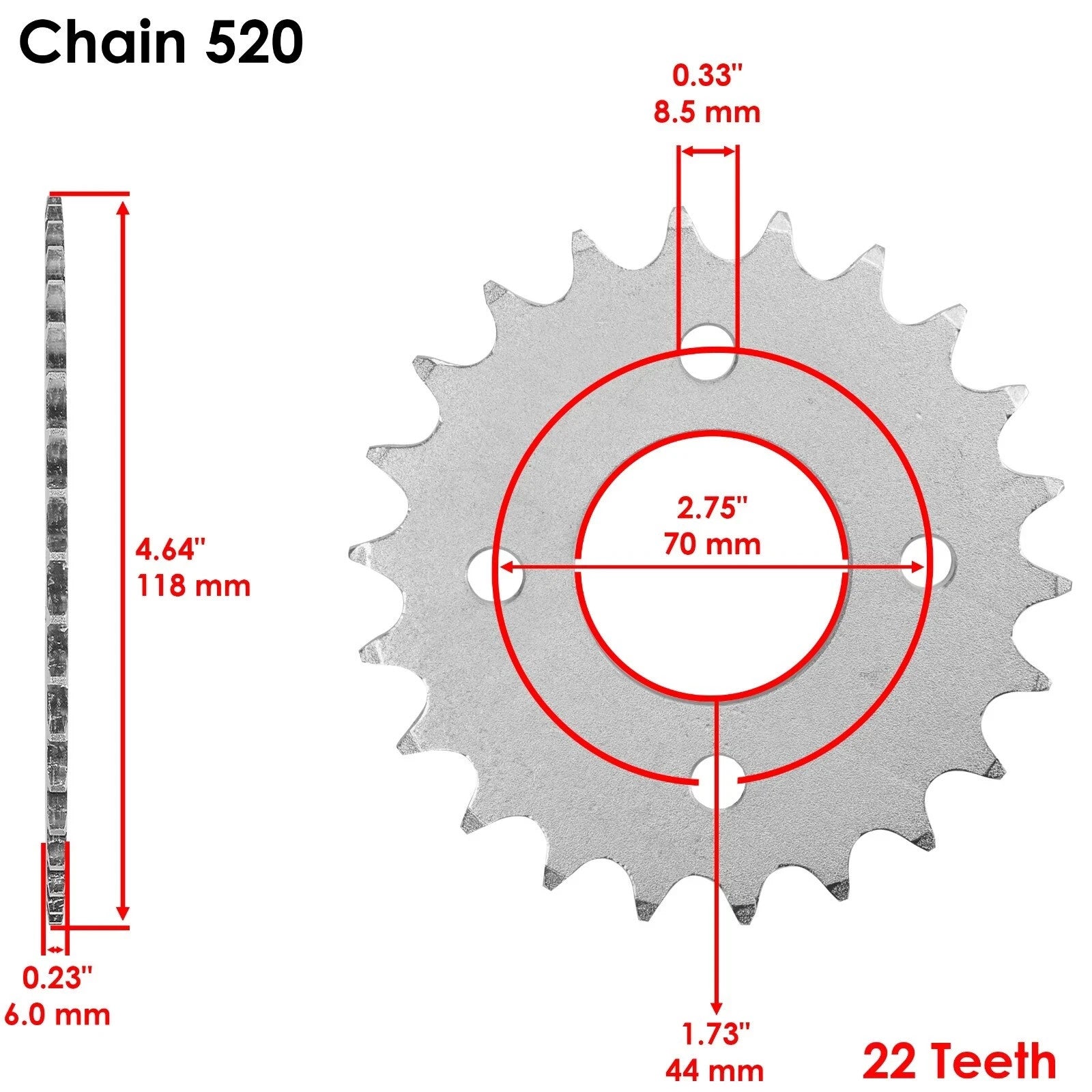 Red Drive Chain And Sprockets Kit for Suzuki LT80 Quadsport 80 2X4 1989-2006