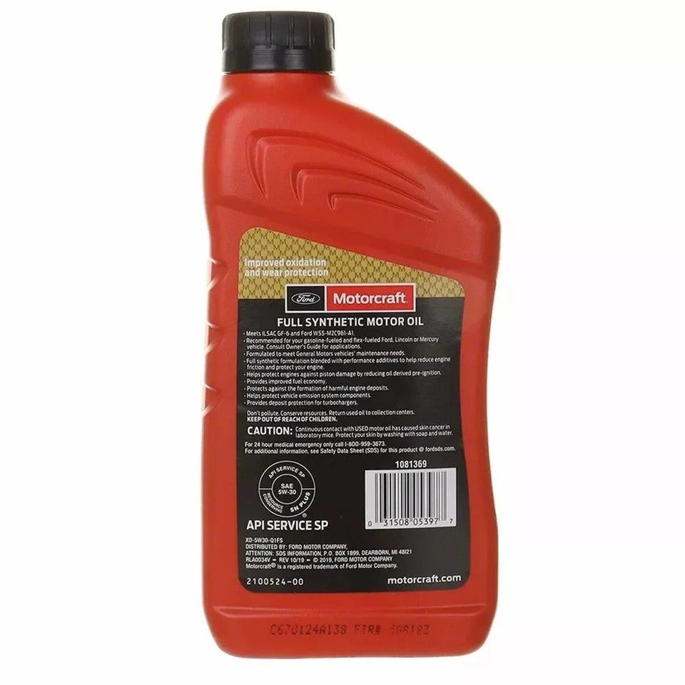 Motorcraft OEM Full Synthetic Motor Oil SAE 5W-30 - 10 Quart