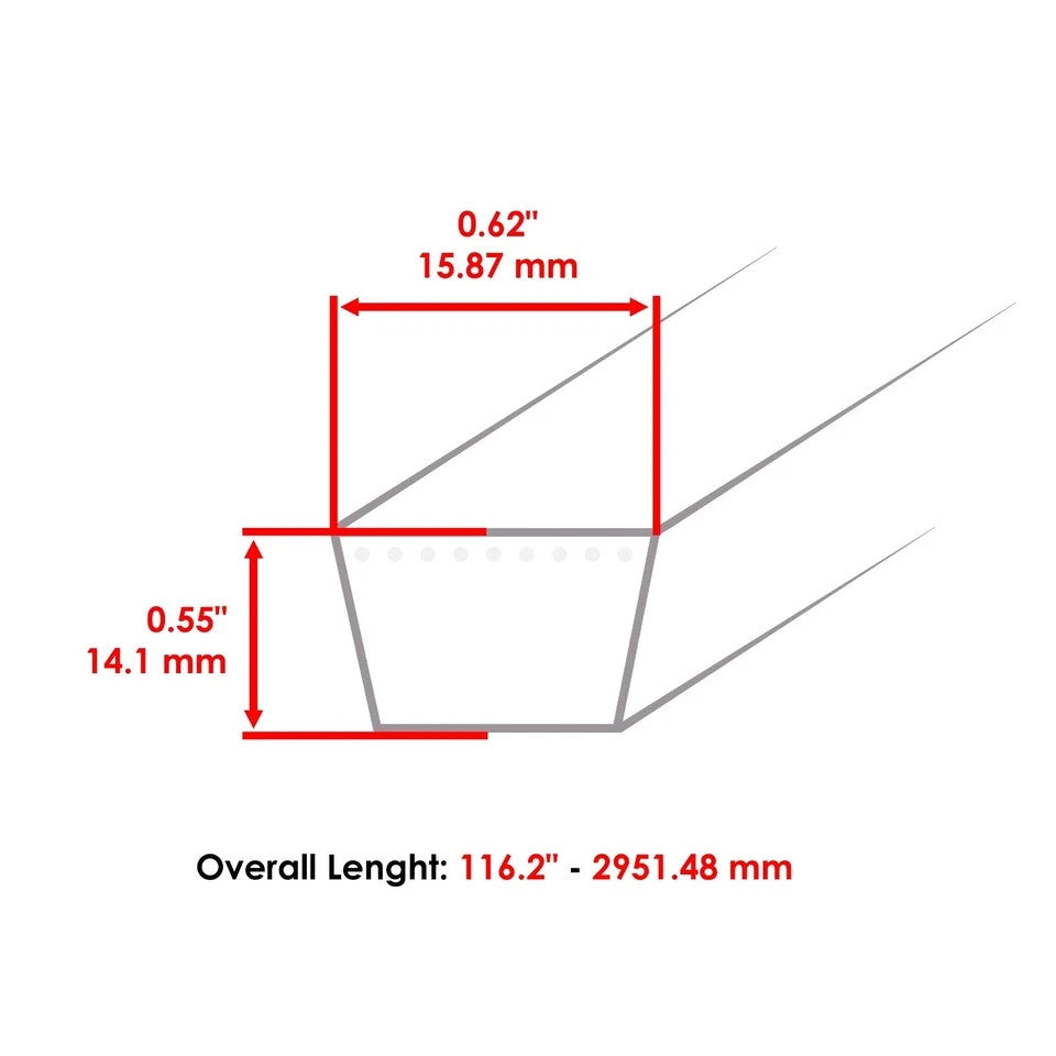 42X" Deck Drive Belt for John Deere X300 X304 X310 X320 X324 X340 X360 FS651V