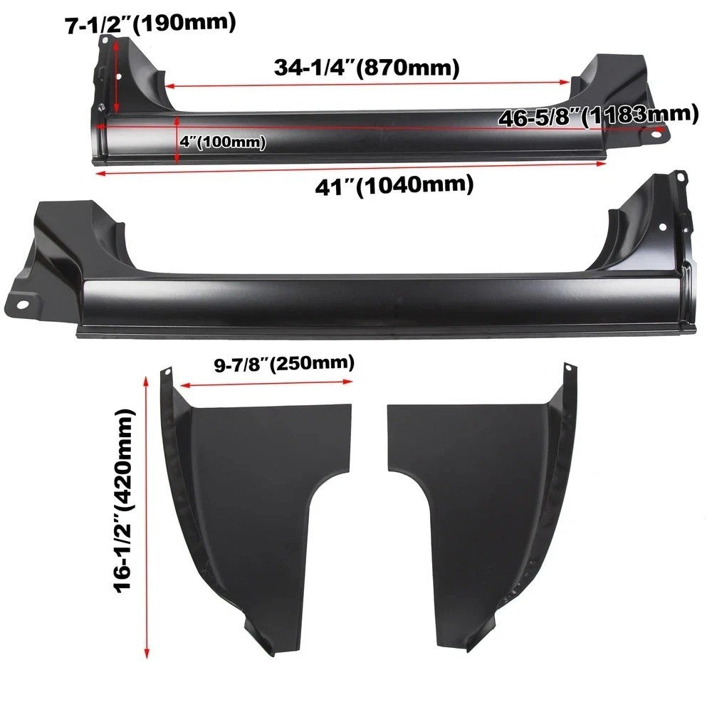 Rocker Panels & Cab Corners 4 PC Kit For Chevy GMC C10 K10 Pickup Truck 73-87