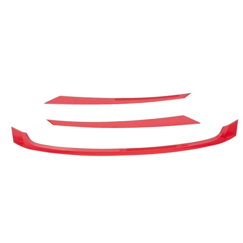 FOR 2016-2021 HONDA CIVIC JDM GLOSSY RED ABS FRONT GRILL TRIM COVER GARNISH- 3PC