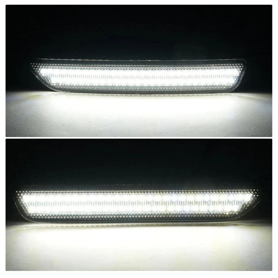 HECASA For Ford Mustang 2010-2014 LED Pure White Side Marker Lights Smoke 4PCS