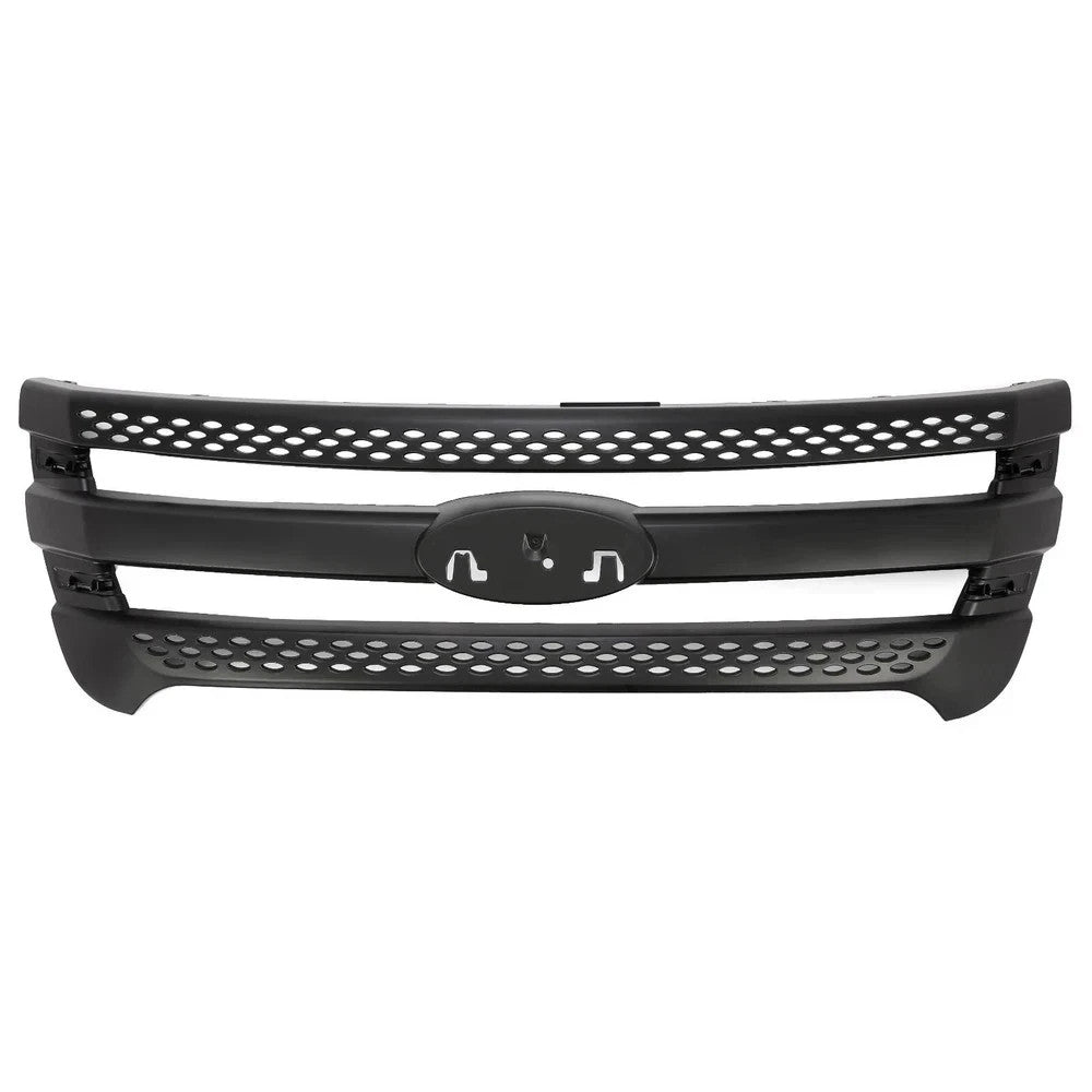 HECASA Front Bumper Upper Grille Black Grill For Ford Explorer 2011-2015 2013 14
