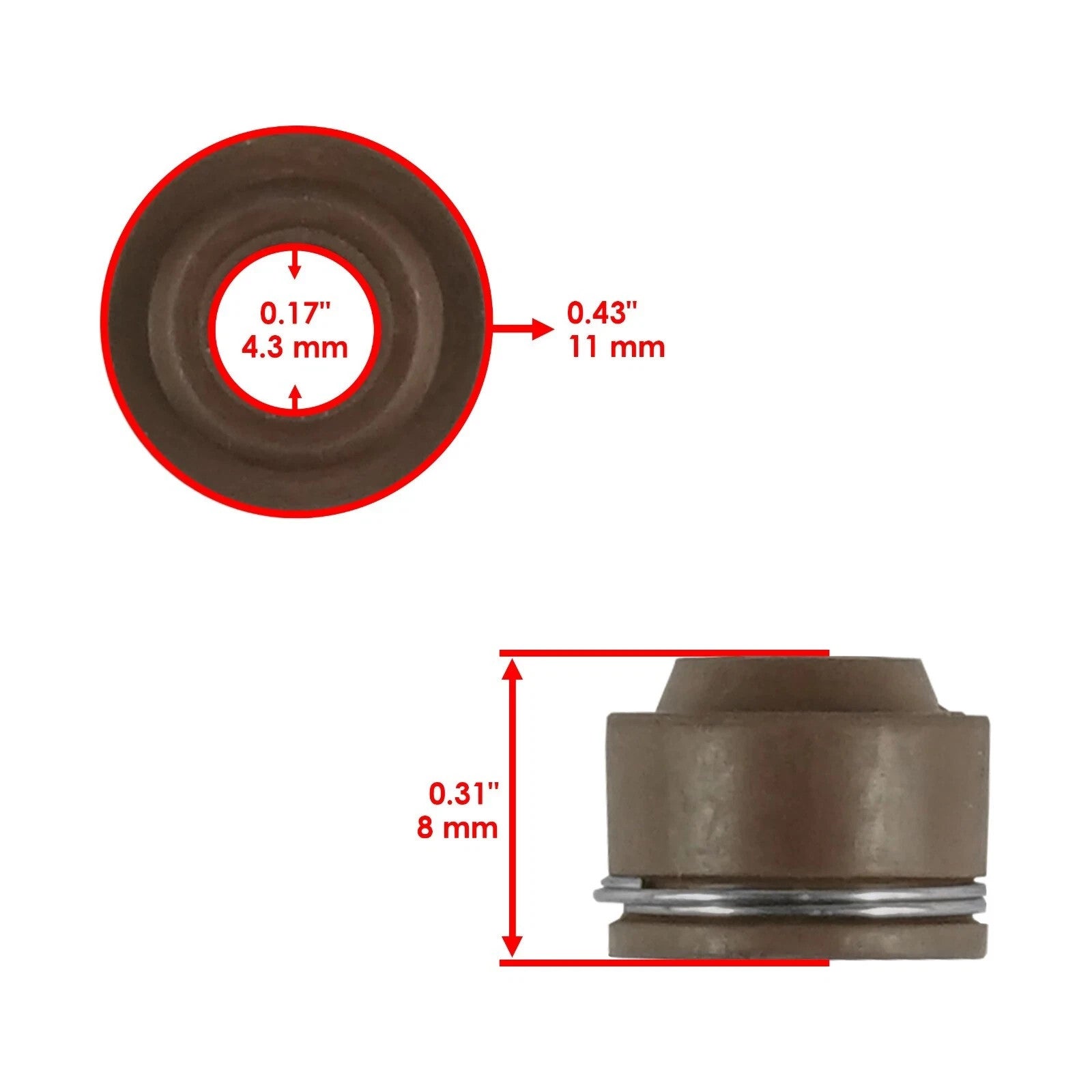 2x Valve Stem Seal for Honda Sportrax 250 2001-2008