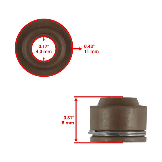 2x Valve Stem Seal for Honda Sportrax 250 2001-2008