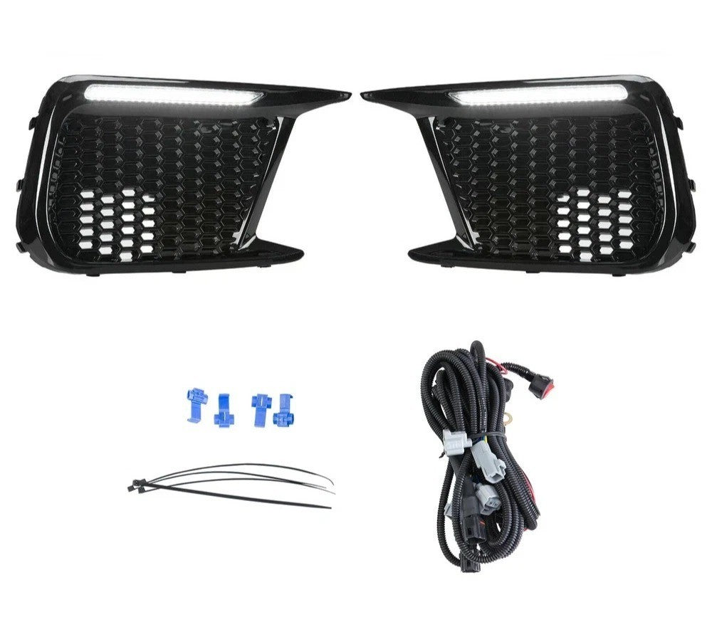 For Subaru WRX STI 2018-2021 LED DRL Fog Light Bezels Daytime Running Lamp LH&RH