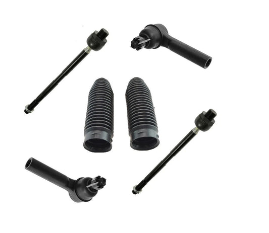 6 Piece Kit Inner Outer Tie Rod End & Rack Boot Bellow LH RH for Ram 2WD New