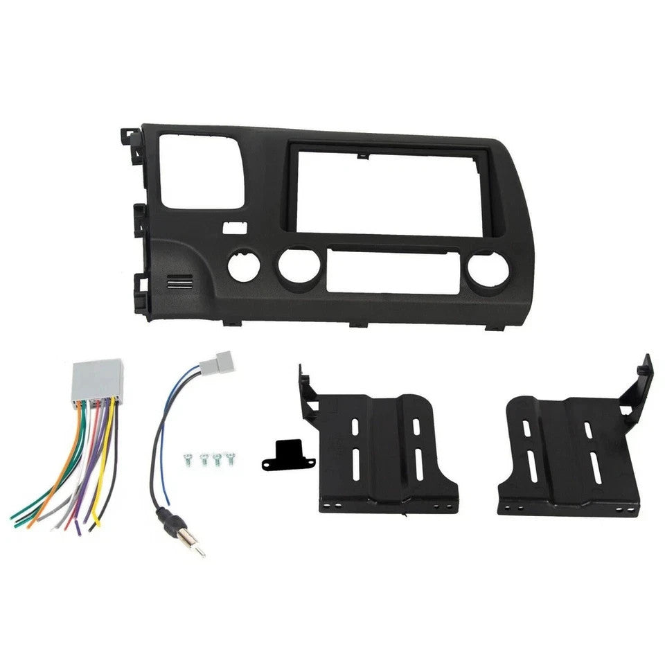 Double Din Radio Install Dash Kit Wiring Harness Fits 2006-2011 Honda Civic