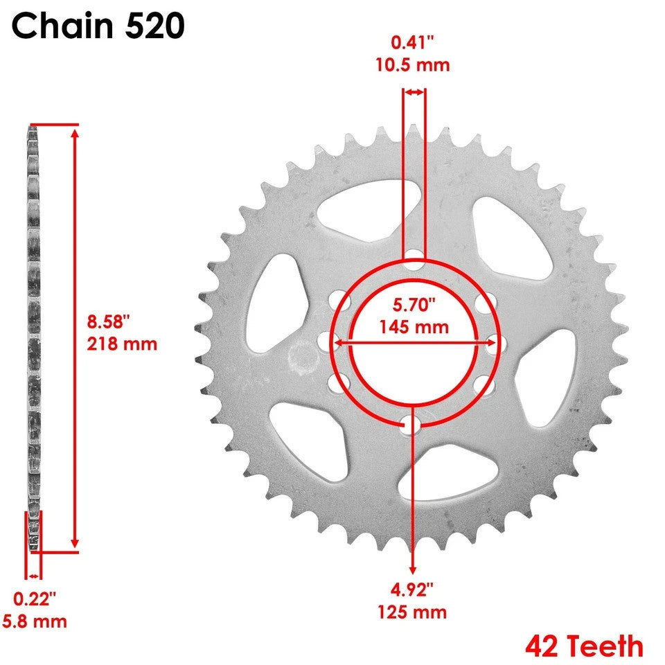 Gold O-Ring Drive Chain & Sprockets Kit for Suzuki LT250R Quadracer 250 1985-93