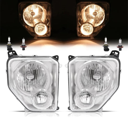 HECASA 2PCS Headlights Set W/Fog Lights For JEEP Liberty 2008-2012 #55157339AE