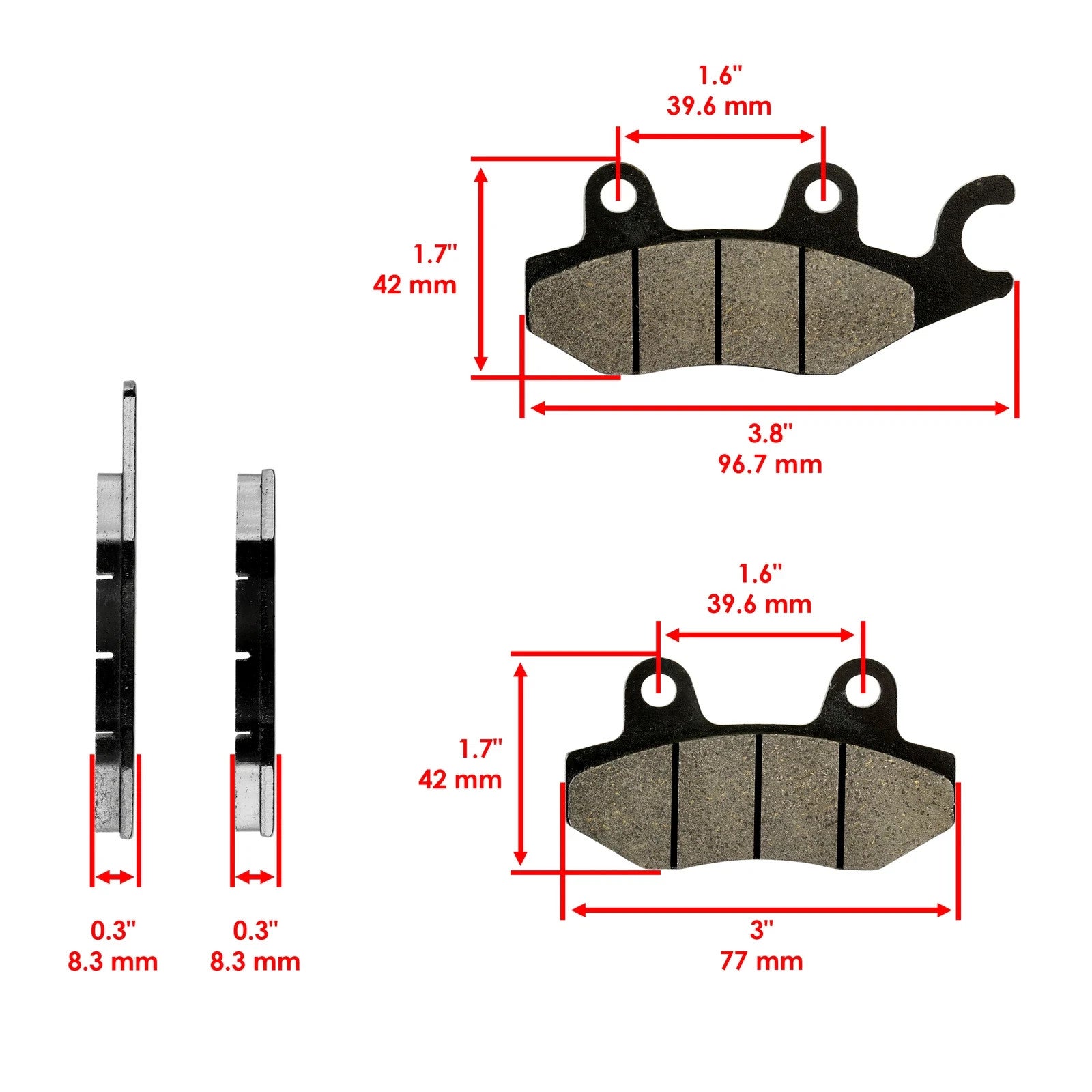 Front Brake Pads for Can-Am Commander 1000 1000R 2011-2017 / 715500335 715500336