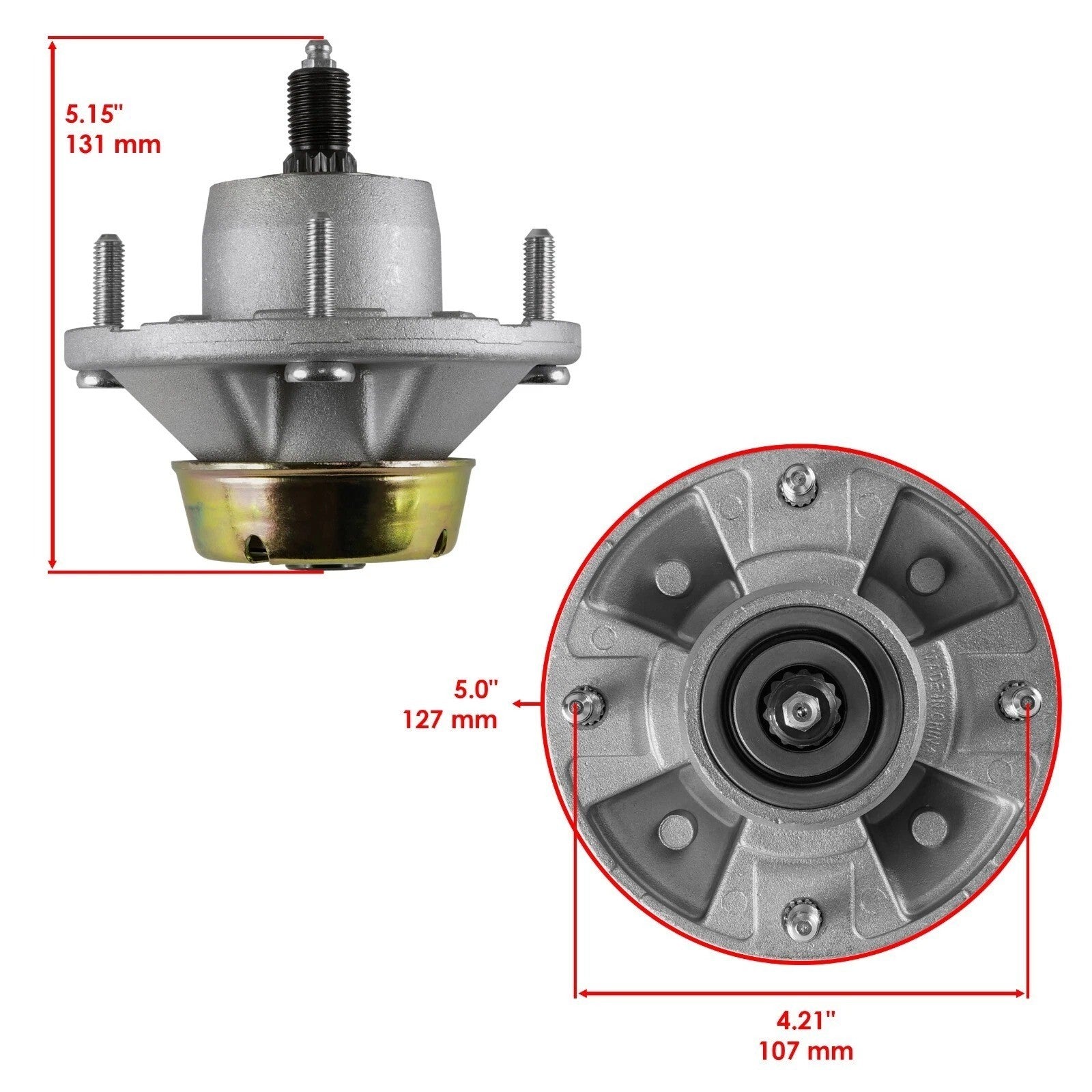 Deck Spindle Assembly w/Pulley for John Deere X320 X324 X500 X520 X540 48" / 3x