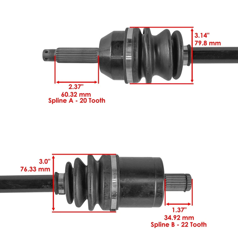 Front & Rear CV Joint Axle For Polaris Ranger 400 4X4 2010-2014 Left & Right