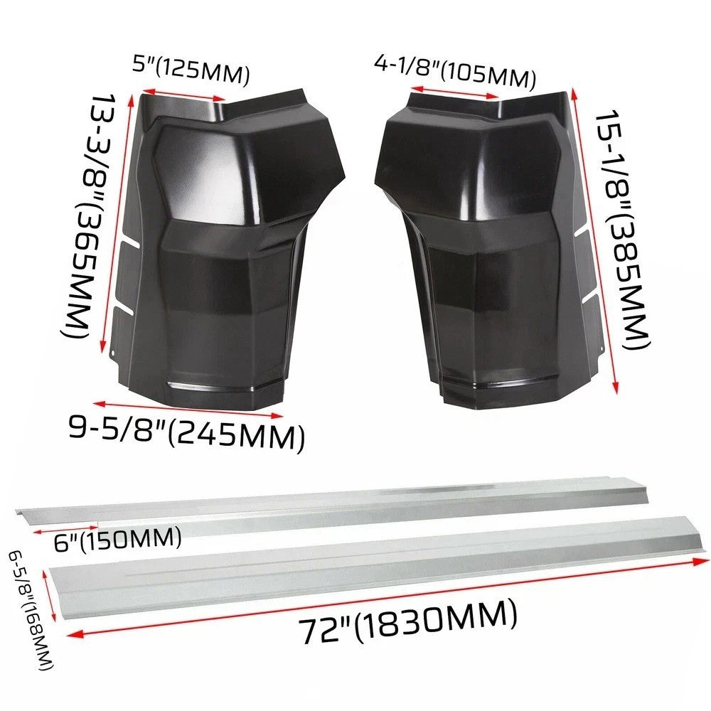 For 2009-2018 Dodge Ram Extended Quad Cab Outer Rocker Panels & Cab Corner Set