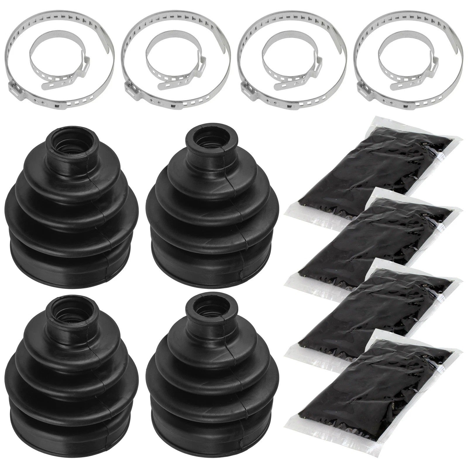 2 Front Axle Inner Outer CV Boot Kit for Yamaha Grizzly 350 YFM350Fg 4WD 2007-14