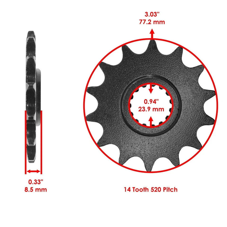 Orange O-Ring Drive Chain & Sprockets Kit for KTM 525 Exc Sx 2003-2006