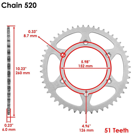 Black O-Ring Drive Chain & Sprocket Kit for Honda CRF450X 2005-2016
