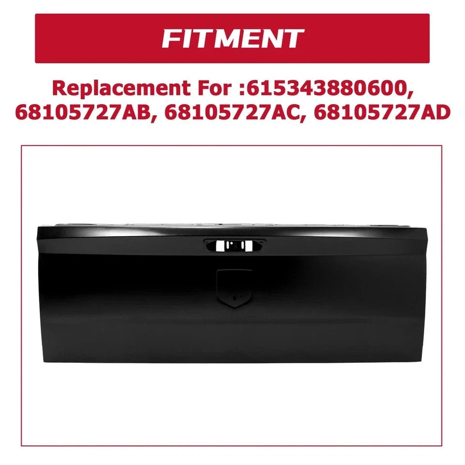 Primed Steel Rear Tailgate For RAM 1500 2009-2018 RAM 2500 3500 2010-2018 Black