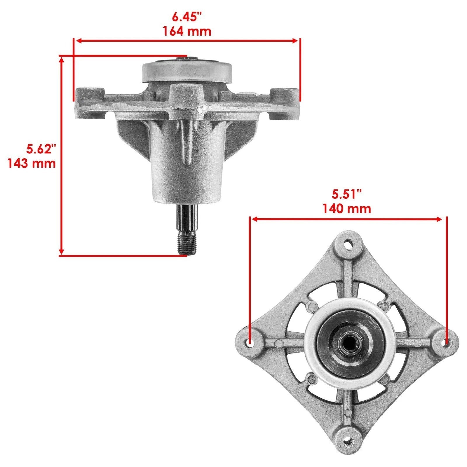 42" Deck Spindle with 4.8" OD Pulley for Hustler Raptor / Dash XD 604214 603987