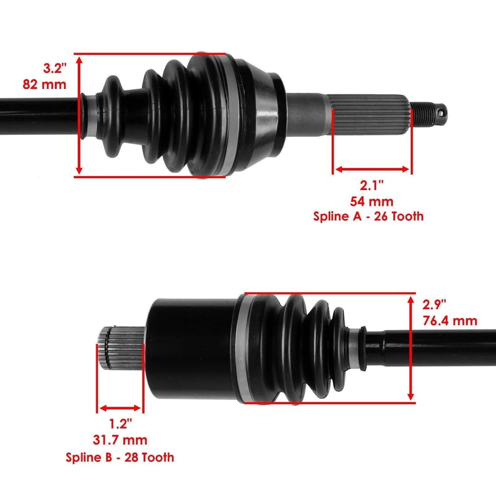 Rear Left Or Right CV Joint Axle For Polaris 1337130 1333275 1333677 1334438