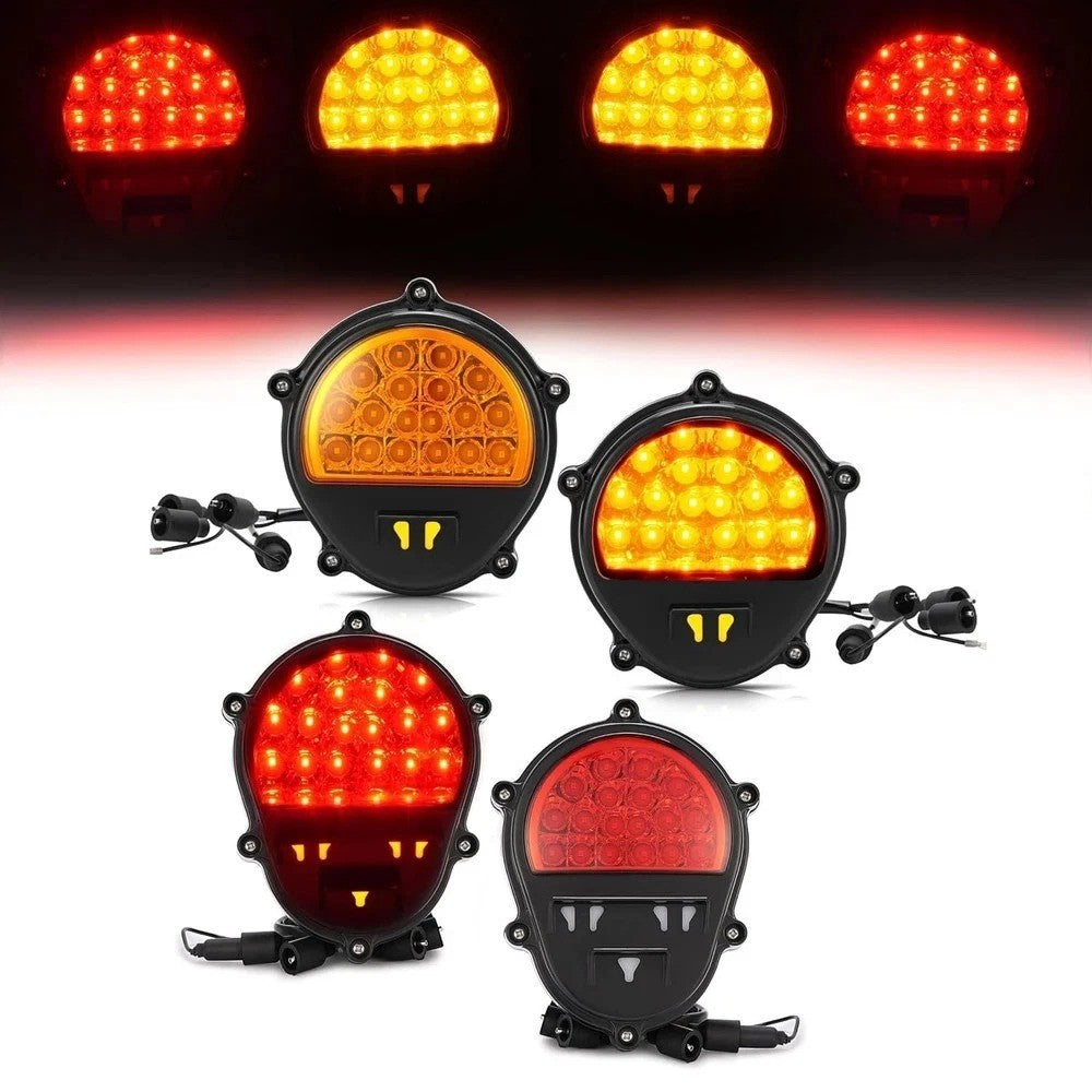 HECASA 4 PCS For Humvee M35 M998 LED Brake Lights Turn Signal Lamps LH+RH Side