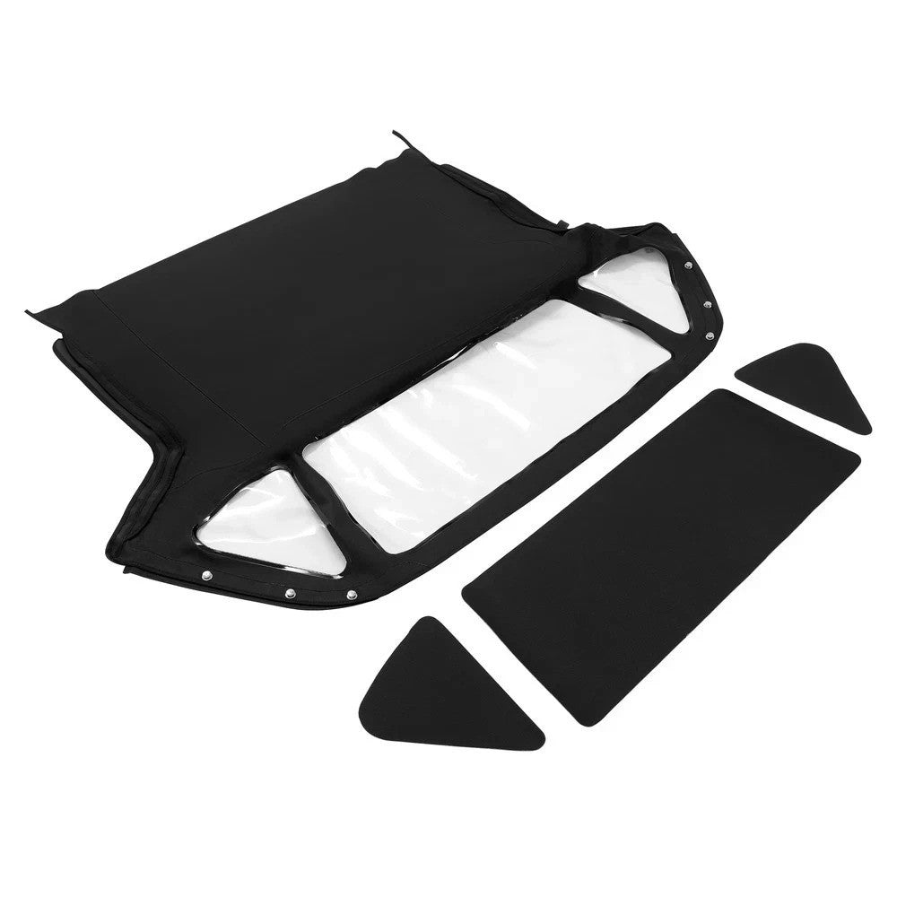 For MG Midget 1970-1980 Black Convertible Soft Top W/3 Plastic Windows Vinyl