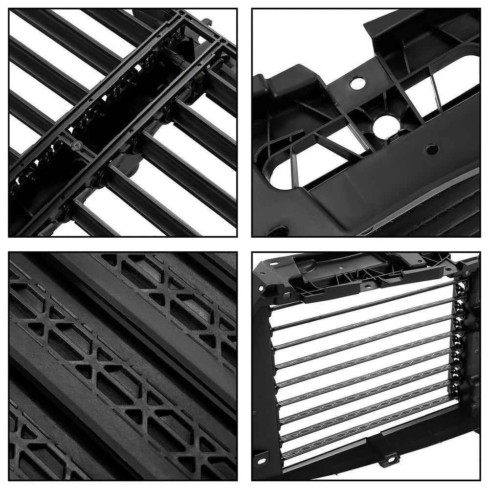 Front Upper Radiator Grille Air Shutter Assembly Black For Ford F-150 2015-2017