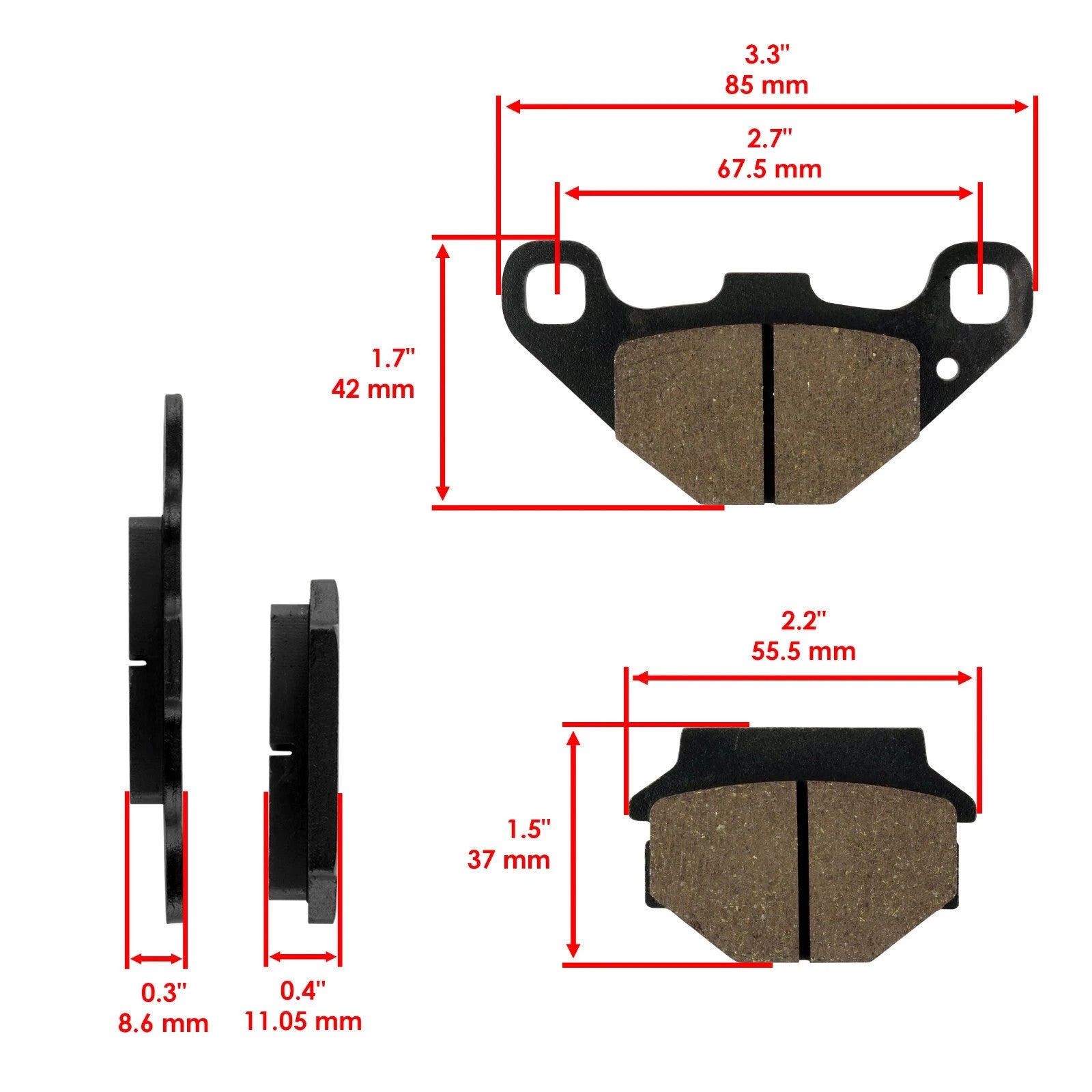 Rear Brake Pads for Suzuki LT-F500F LTF500F Vinson 500 4WD 2002-2007
