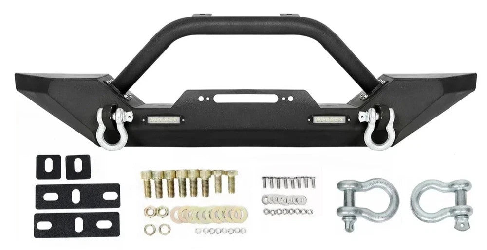 Front Bumper W/ Winch Plate D-Rings LED Light ForJeep Wrangler TJ YJ 87-06 1997