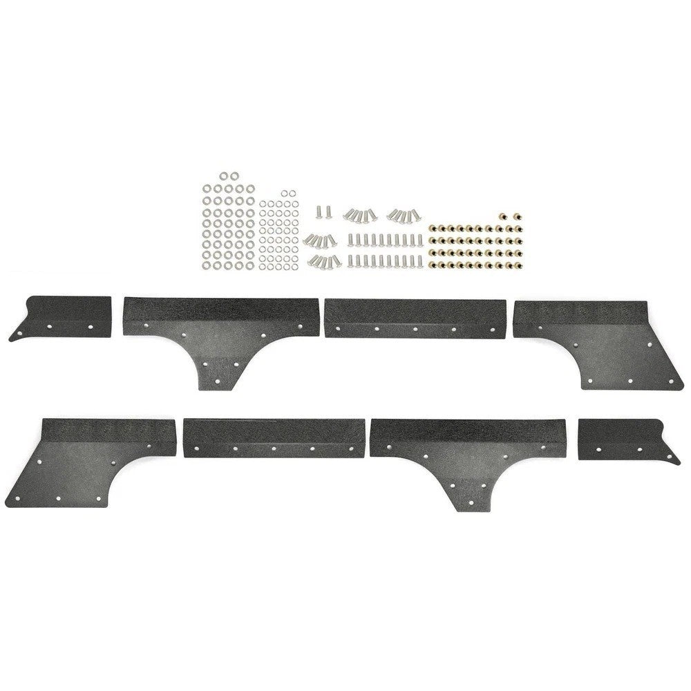 For Jeep Wrangler JK JKU 4-Dr 07-18 Body Armor Cladding Rocker Guards Steel Set