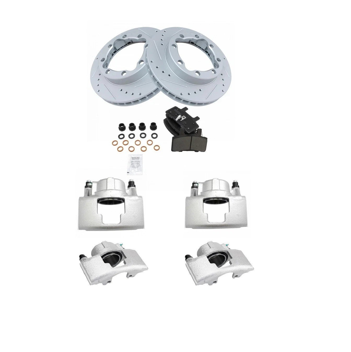 Front Metallic Pads Performance Rotors & Caliper Kit for Chevy GMC Truck New