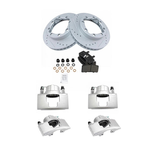 Front Metallic Pads Performance Rotors & Caliper Kit for Chevy GMC Truck New