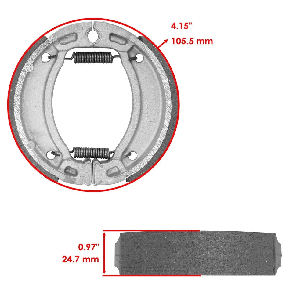 Front Brake Pads and Rear Brake Shoes for Yamaha TW200 Trailway 200 2001-2020