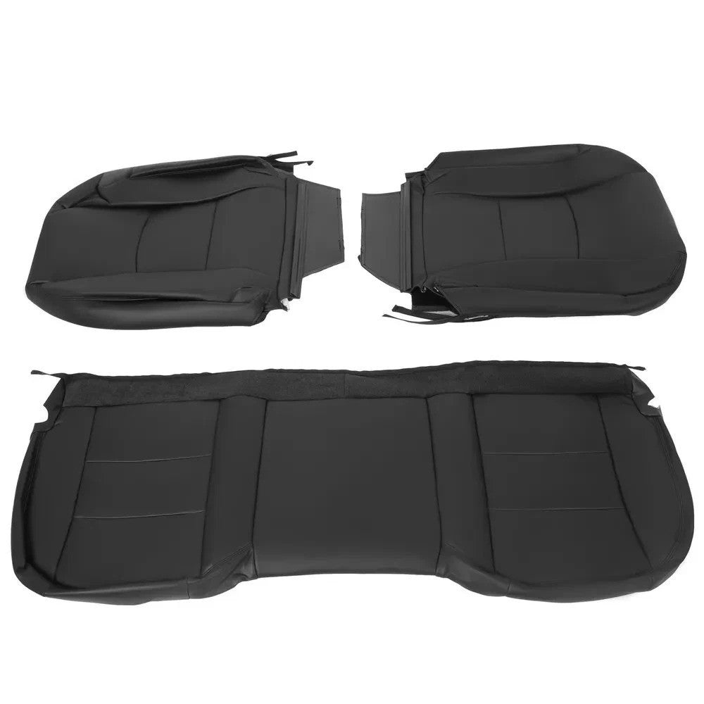 Black Front & Rear Seat Covers For 2013-2018 Ram 1500 2500 3500 Crew Cab 14PCS