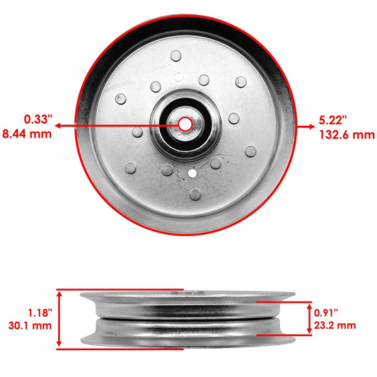 Caltric AM146226 Deck Arm Tensioner Pulley For John Deere Lawn Mower