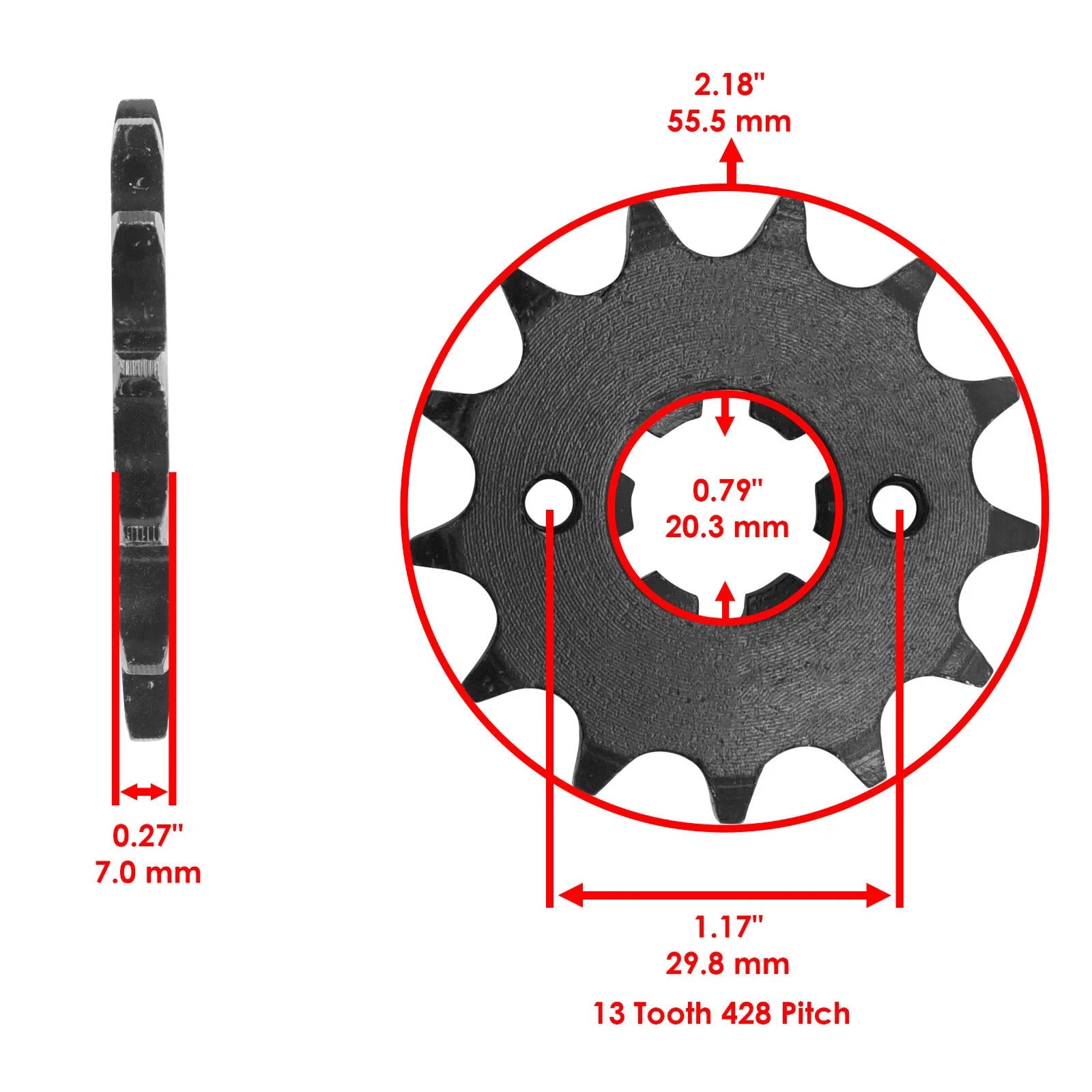 Caltric Drive Chain and Sprockets Kit for Yamaha TT-R125 TTR125E  2002 2003-2010