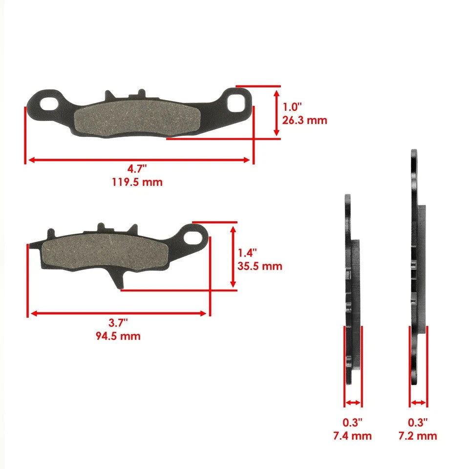 Front Rear Brake Pads for Kawasaki KFX450R KFX 450 R 2008 2009 2010 2011-2014