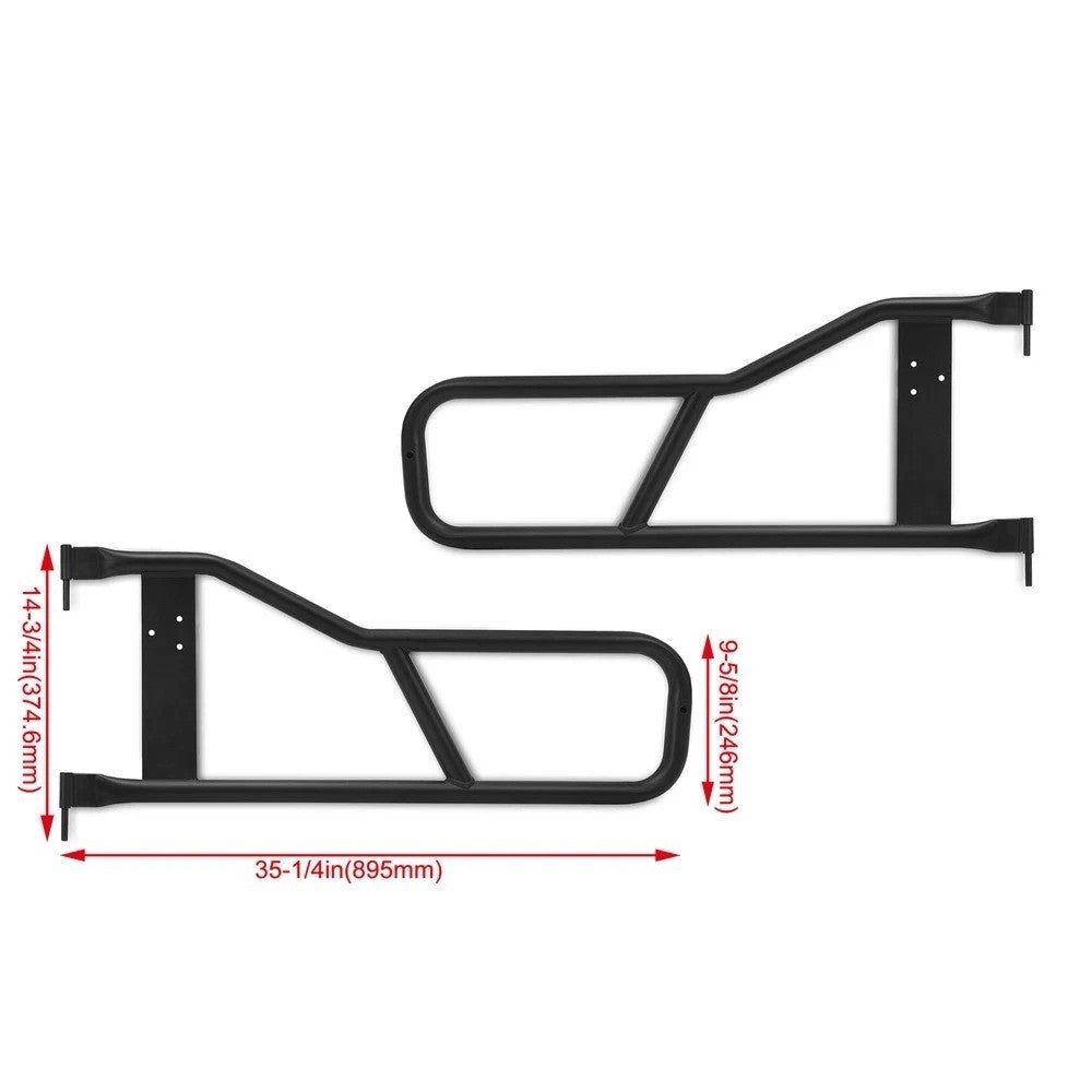 HECASA Pair Steel Tubular Half Door Tube Door For Jeep Wrangler TJ  YJ 1987-2006