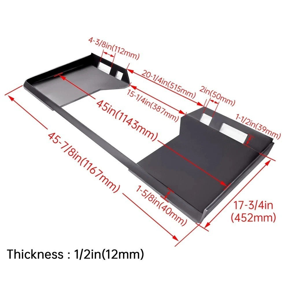 1/2" Quick Tach Attachment Mount Plate Heavy Duty Skid Steer for Bobcat Kubota