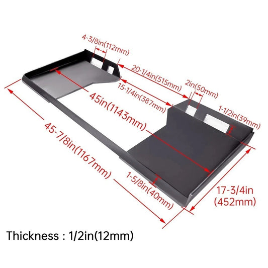 1/2" Quick Tach Attachment Mount Plate Heavy Duty Skid Steer for Bobcat Kubota