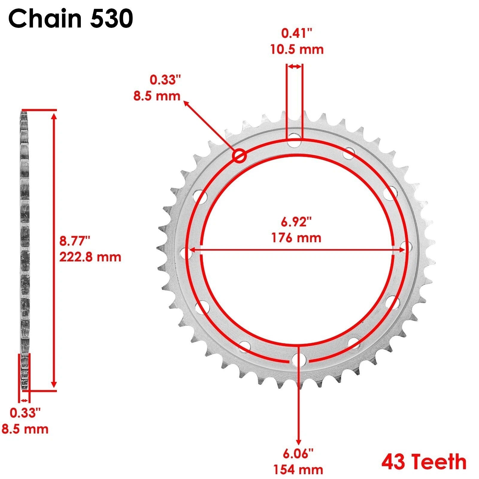 Red Drive Chain And Sprocket Kit for Honda VFR800 VFR800A Interceptor 800 Abs
