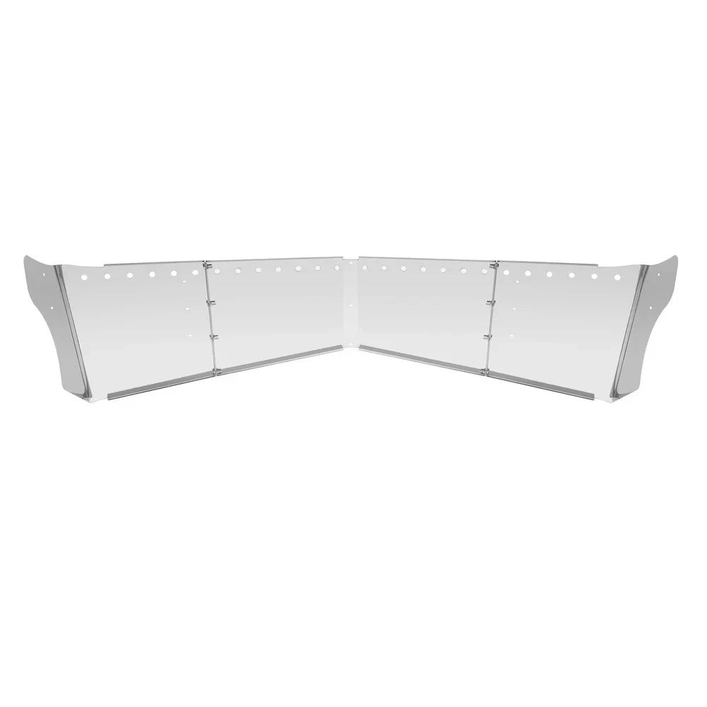 Fits Kenworth W990 T680 14" Bulleye Hole Wicked Drop Sun Visor Stainless Steel