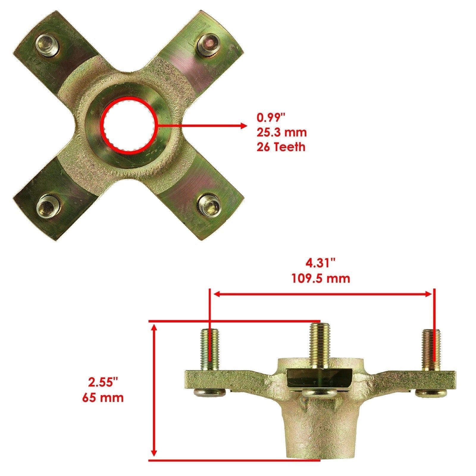  Caltric Rear Wheel Hub & Rear Axle for Suzuki LT-Z400 Quadsport Z400 2003-2008