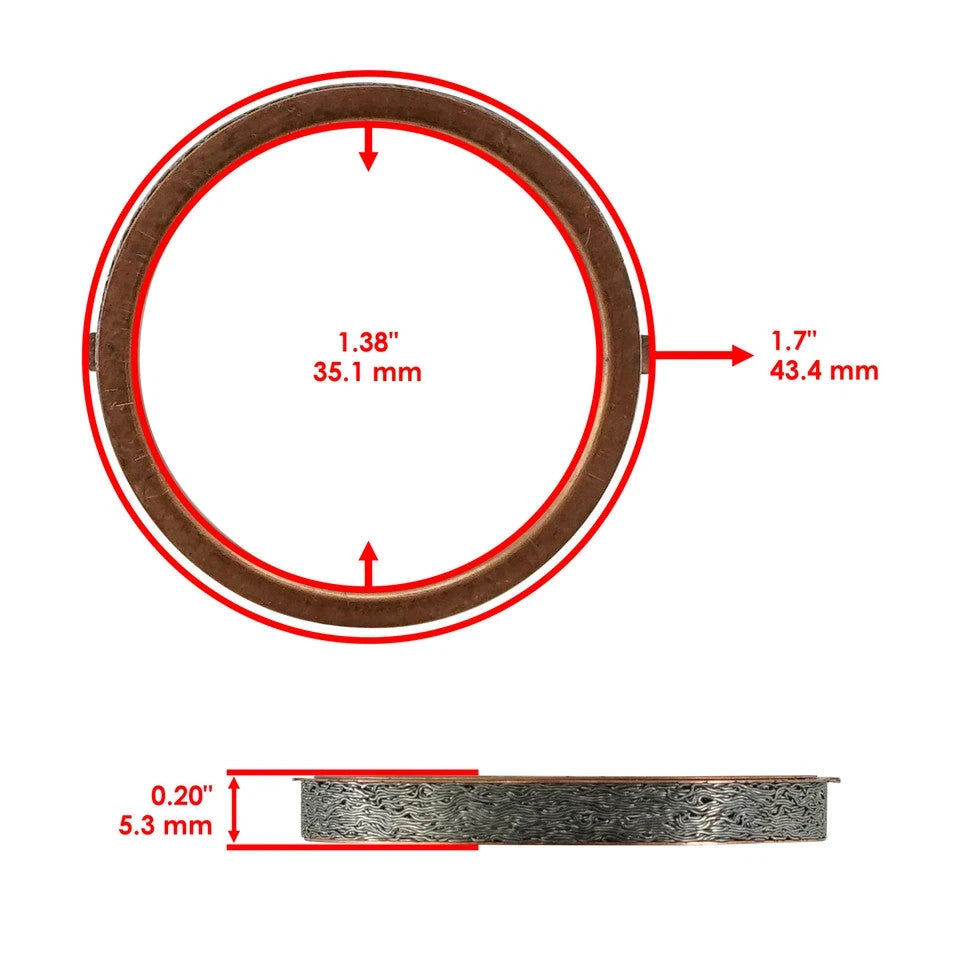 4 Exhaust Muffler Pipe Gaskets for Suzuki GSX-R1000 2001-06 / GSX-R1000Z 2003-04