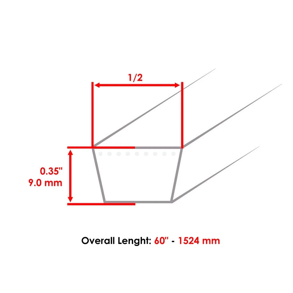 38" Deck Belts for John Deere 160 165 (S.N. -420000) M82462 M82460 M82734 M77988