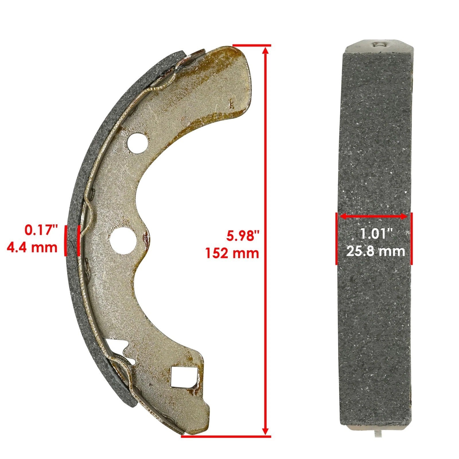 2 Front Rear Brake Shoes for Kawasaki Mule 3010 KAF620 1993 2001 2002 2003-2008