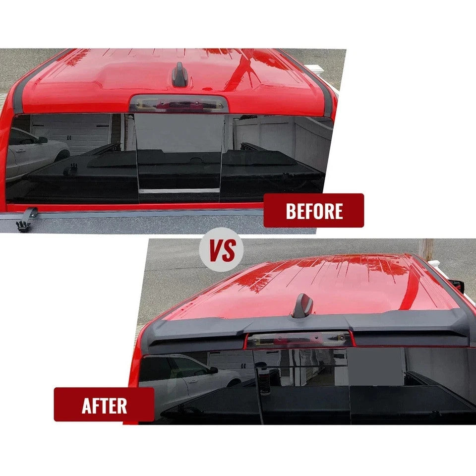 For 19-23 24 Dodge Ram 1500 Crew Cab Matte Black Roof Rear Cab Spoiler Wing 1PC